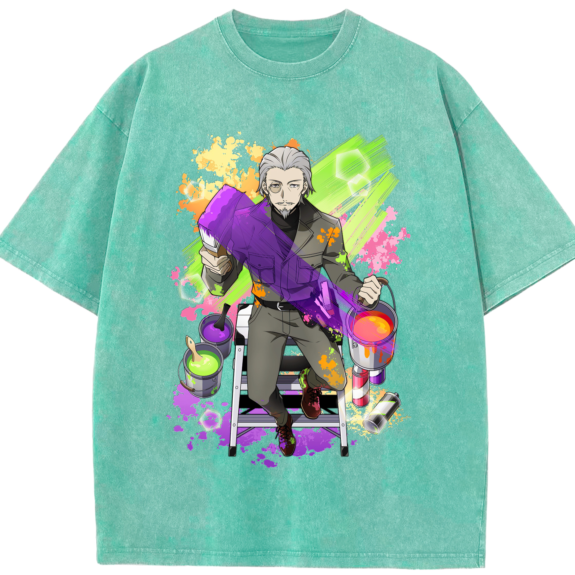 （画像用） 文豪ストレイドッグス Bungo Stray Dogs 綿100% ヴィンテージ風 半袖Tシャツ（フロントプリント）
